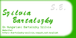 szilvia bartalszky business card